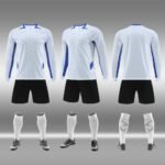D7207# Long-sleeved football uniform suit - White