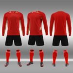 D7207# Long-sleeved football uniform suit - Red