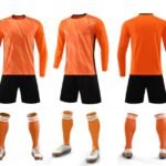 D7205# Long-sleeved football uniform suit - orange